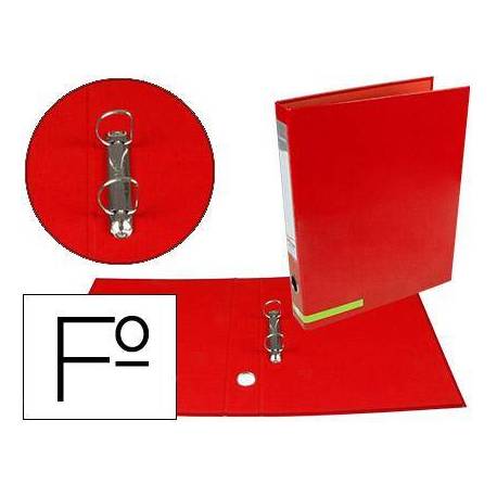 Carpeta anillas carton forrado Liderpapel Paper Coat Documenta lomo 40 mm rojo