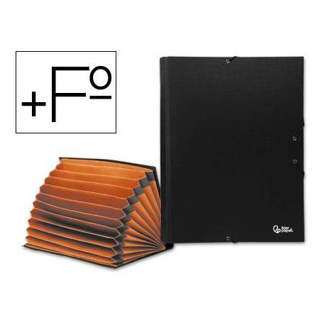 Carpeta clasificadora carton Paper Coat Liderpapel Folio negro