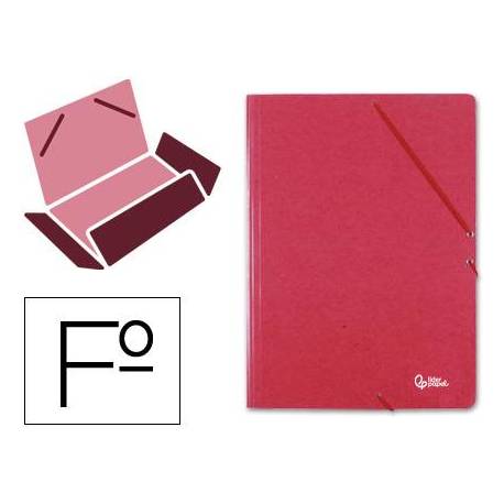 Carpetas de gomas carton simil prespan Liderpapel Folio rojo