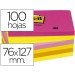 Post-it ® Bloc quita y pon Neon 127 x 76 mm