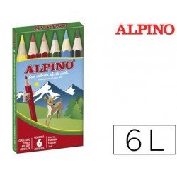 Lapices de Colores Alpino Hexagonales Caja de 6 lapices Cortos