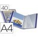 Carpeta escaparate 40 fundas fijas Beautone azul 40 micras