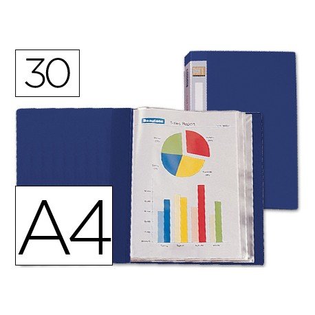 Carpeta escaparate 30 fundas fijas Beautone azul marino