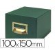 Fichero Liderpapel tela color verde 500 fichas N.3 tamaño 100x150 mm.