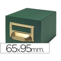 Fichero Liderpapel tela color verde 500 fichas N.1 tamaño 65x95 mm.