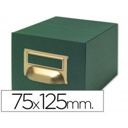 Fichero Liderpapel tela color verde 500 fichas N.2 tamaño 75x125 mm.