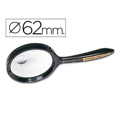 Lupa marca q-connect cristal bifocal 62 mm mango curvo