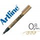 Rotulador Artline marcador permanente tinta metalica EK-999 color oro punta redonda 0.8 mm.