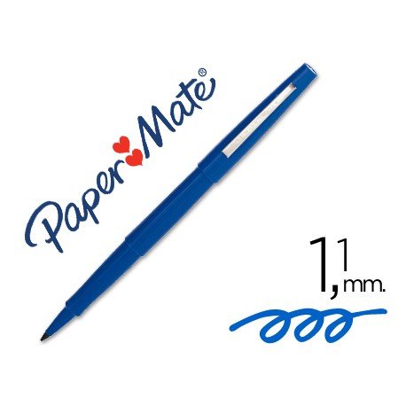 Rotulador Papermate flair original punta fibra color azul