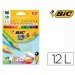 Lapices de colores bic triangulares estuche de 12 colores finos