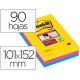 Post-it ® Bloc de notas adhesivas super sticky rayado 101 X 152 mm 90 hojas 3 colores