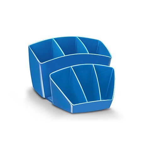 Organizador sobremesa CEP 143x158x93 mm 8 Compartimentos Plástico Azul
