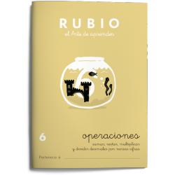 Cuaderno Rubio Operaciones nº 6 Sumar, restar, multiplicar y dividir con decimales por varias cifras
