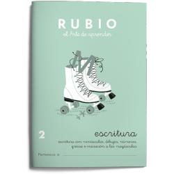 Cuaderno Rubio Escritura nº 2 Minúsculas, dibujos, números, grecas e iniciación a las mayúsculas con letra continua