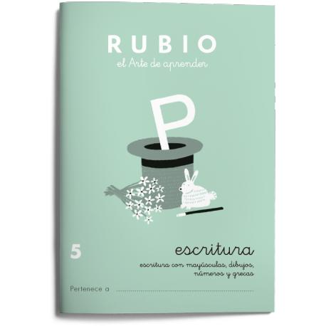 Cuaderno Rubio Escritura nº 5 Minúsculas, dibujos, números, grecas con letra continua
